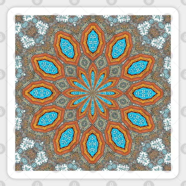 Turquoise Flower Mandala Sticker by PlanetMonkey